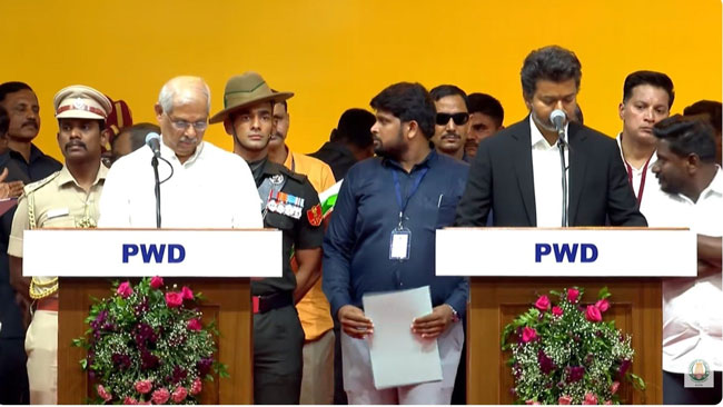 Vijay sworn in as Tamil Nadu Chief Minister