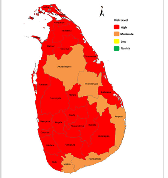 Heavy rains over 100 mm forecast across Sri Lanka as low-pressure system intensifies