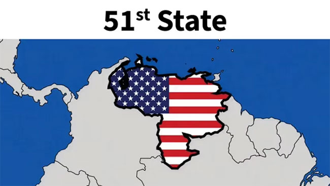 Donald Trump posts graphic of Venezuela as 51st US state