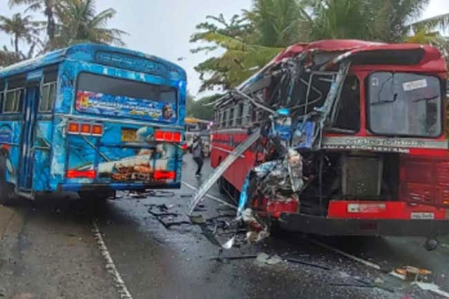 School transport bus and SLTB bus collide in Dikwella