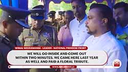 �Let us pay floral tribute to our war heroes�;  Wimal Weerawansa denied entry to War Heroes� Monument (English)