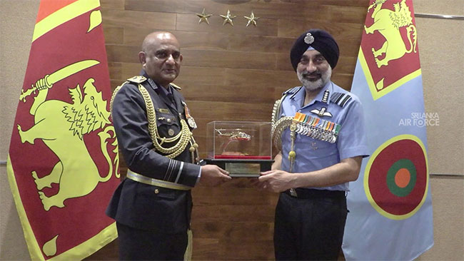 Indian Air Force Chief arrives in Sri Lanka on three-day visit