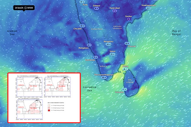 Met. Dept. warns of rough seas, strong winds and thundershowers across Sri Lanka