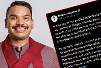 �No secret that I visited Pillayan in prison�: Namal responds to accusations over Easter attacks 