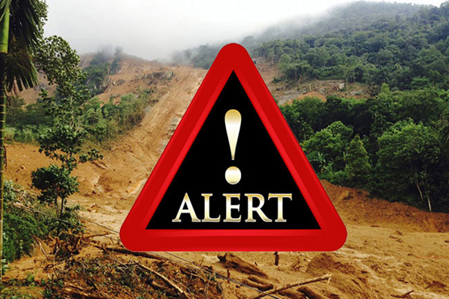 Landslide �Red� warnings issued to residents of several areas in two districts