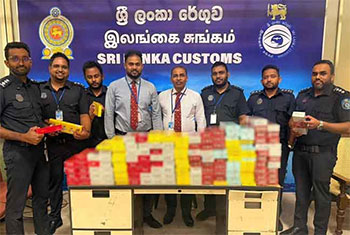 Three Chinese nationals arrested with foreign-made cigarettes worth over Rs. 6 mln at BIA