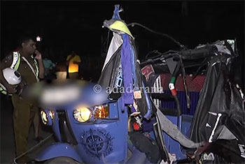 Two killed, one injured as tipper truck hits three-wheeler 