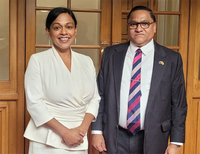 FM Vijitha Herath meets Sri Lankan-origin NZ�s Opposition Foreign Affairs Spokesperson