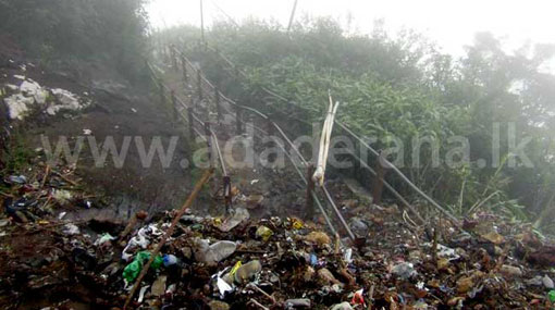 Garbage dump blocking Sri Pada  path to be cleared 